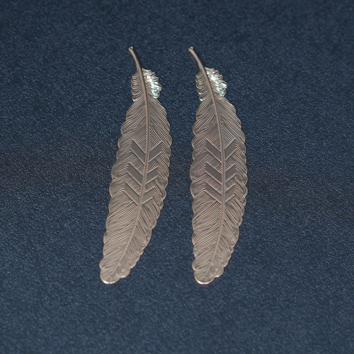 2PCS KC Gold Plated Brass Feather Charm,  Handmade Bookmark Making Component，113x23mm
