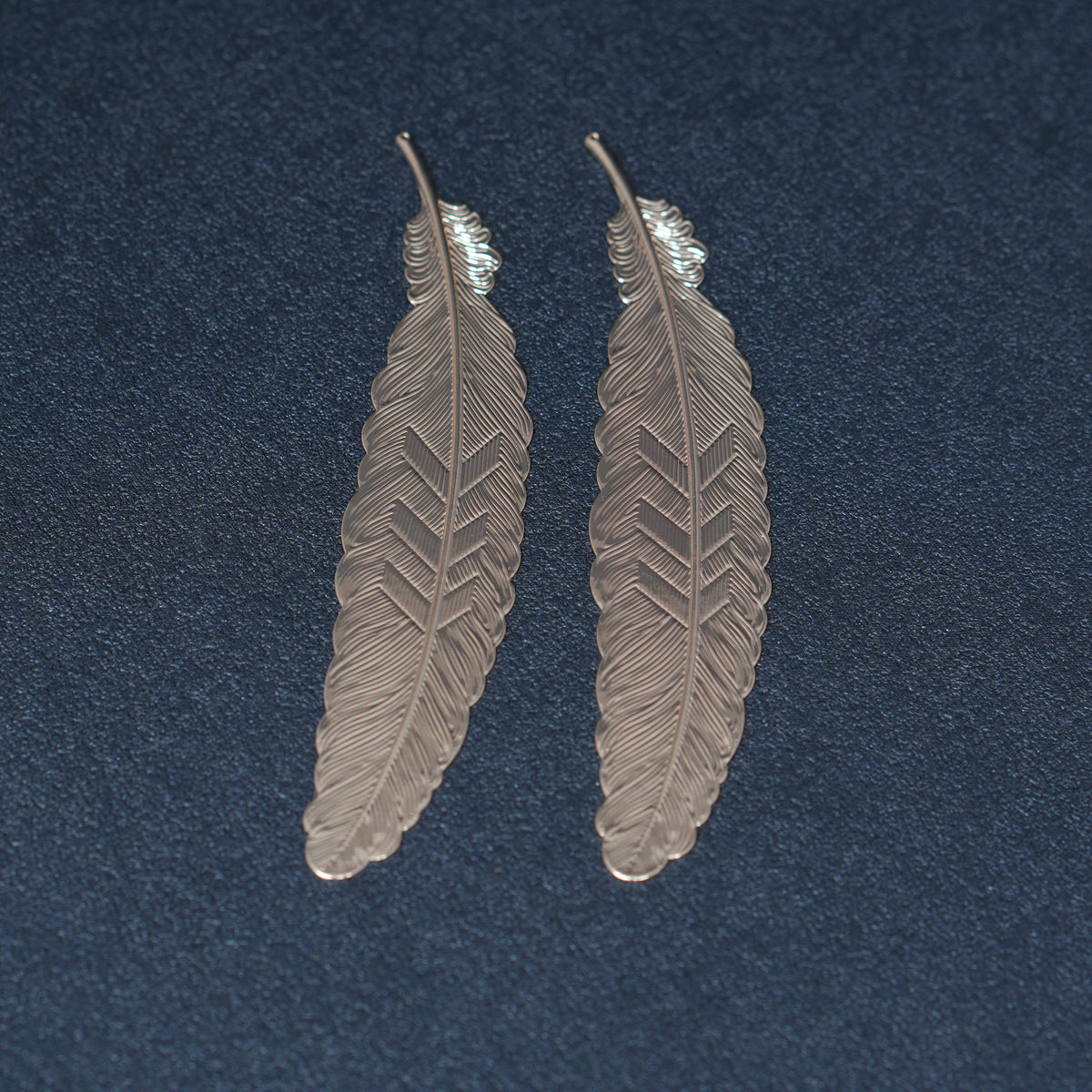 2PCS KC Gold Plated Brass Feather Charm,  Handmade Bookmark Making Component，113x23mm