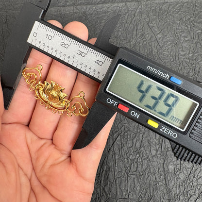 24K Gold Plated Brass Multi Loop Cloud Lotus Connector Charms for Necklace Making
