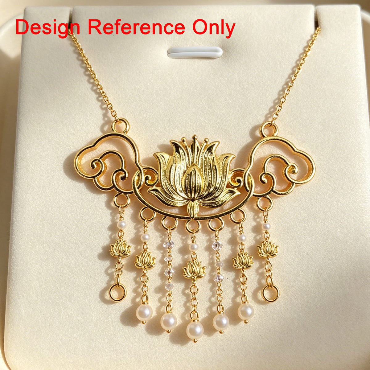 24K Gold Plated Brass Multi Loop Cloud Lotus Connector Charms for Necklace Making