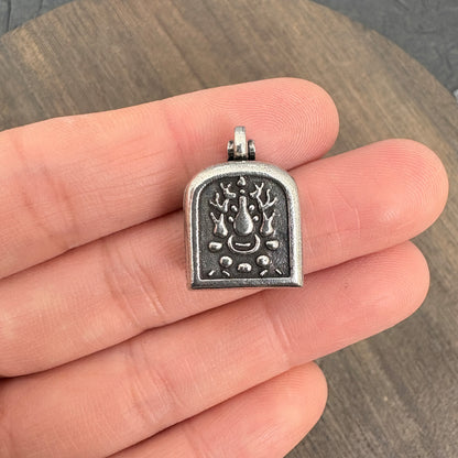 Brass Yellow Jambhala Ghau Box Pendant, Tibetan Buddhist Gau Locket, Wealth God Amulet, Handmade Nepal Prayer Box, Spiritual Jewelry