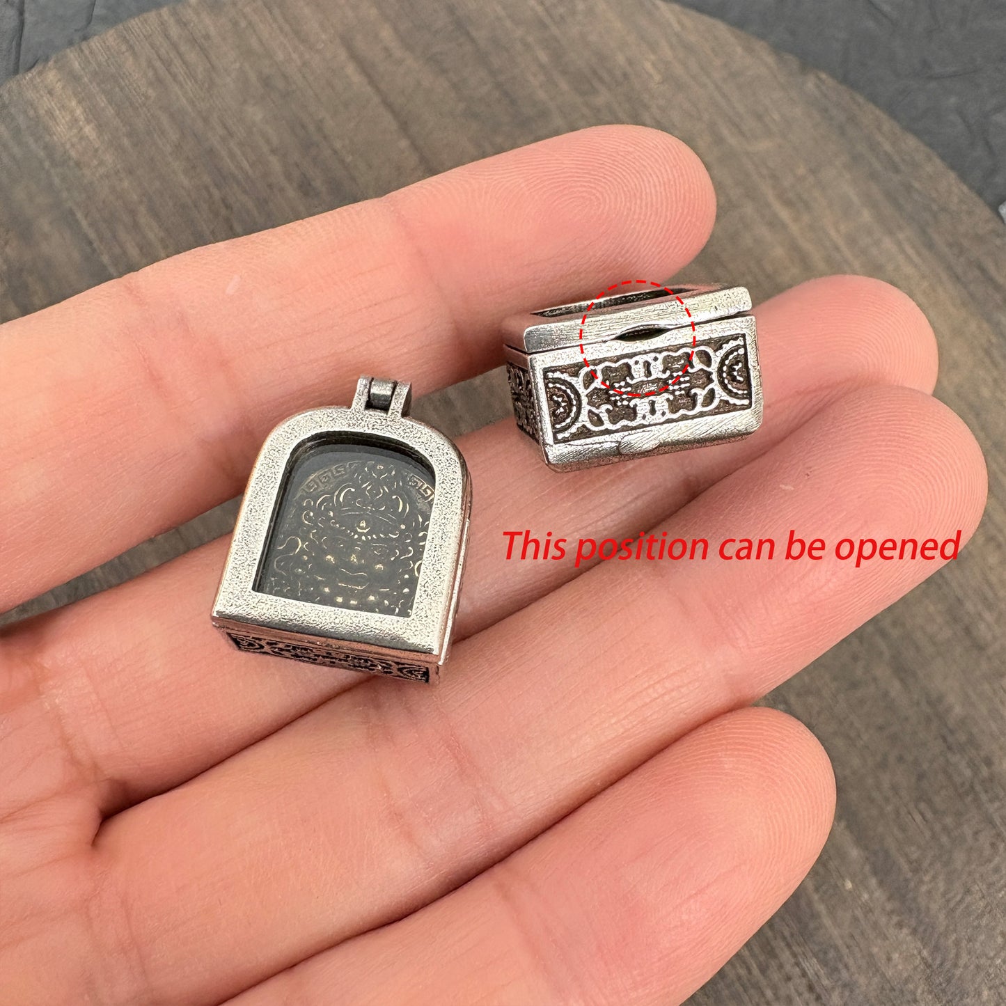 Brass Yellow Jambhala Ghau Box Pendant, Tibetan Buddhist Gau Locket, Wealth God Amulet, Handmade Nepal Prayer Box, Spiritual Jewelry
