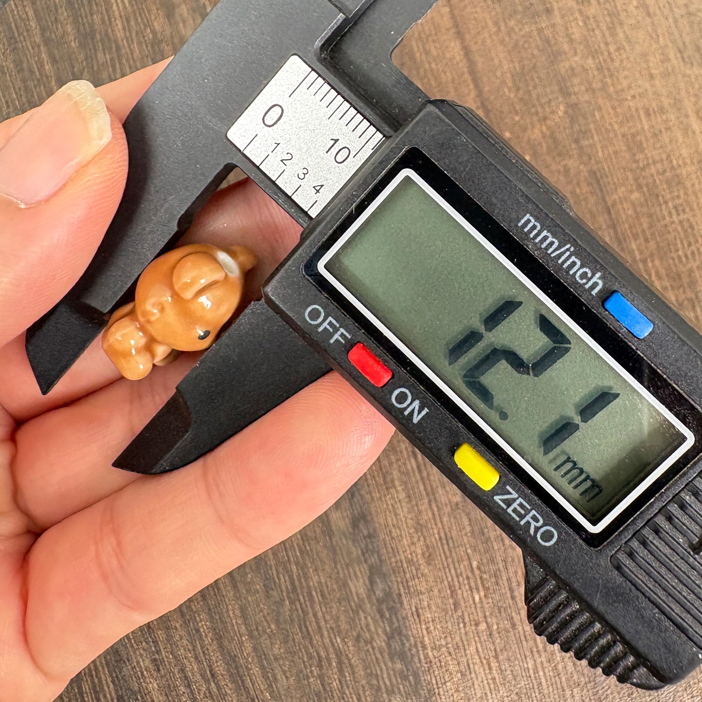 4PCS Brown Ceramic Teddy Bear Beads, Tiny Bear Charms for Jewelry Making