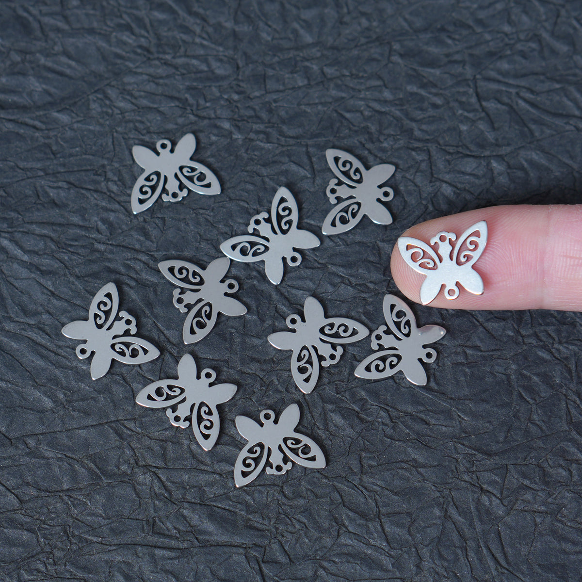 10PCS Butterfly Connectors,Stainless Steel Charms for  DIY Jewelry Making