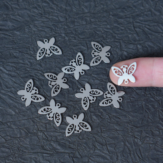 10PCS Butterfly Connectors,Stainless Steel Charms for  DIY Jewelry Making