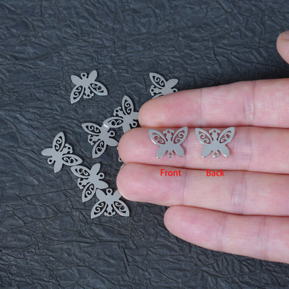 10PCS Butterfly Connectors,Stainless Steel Charms for  DIY Jewelry Making