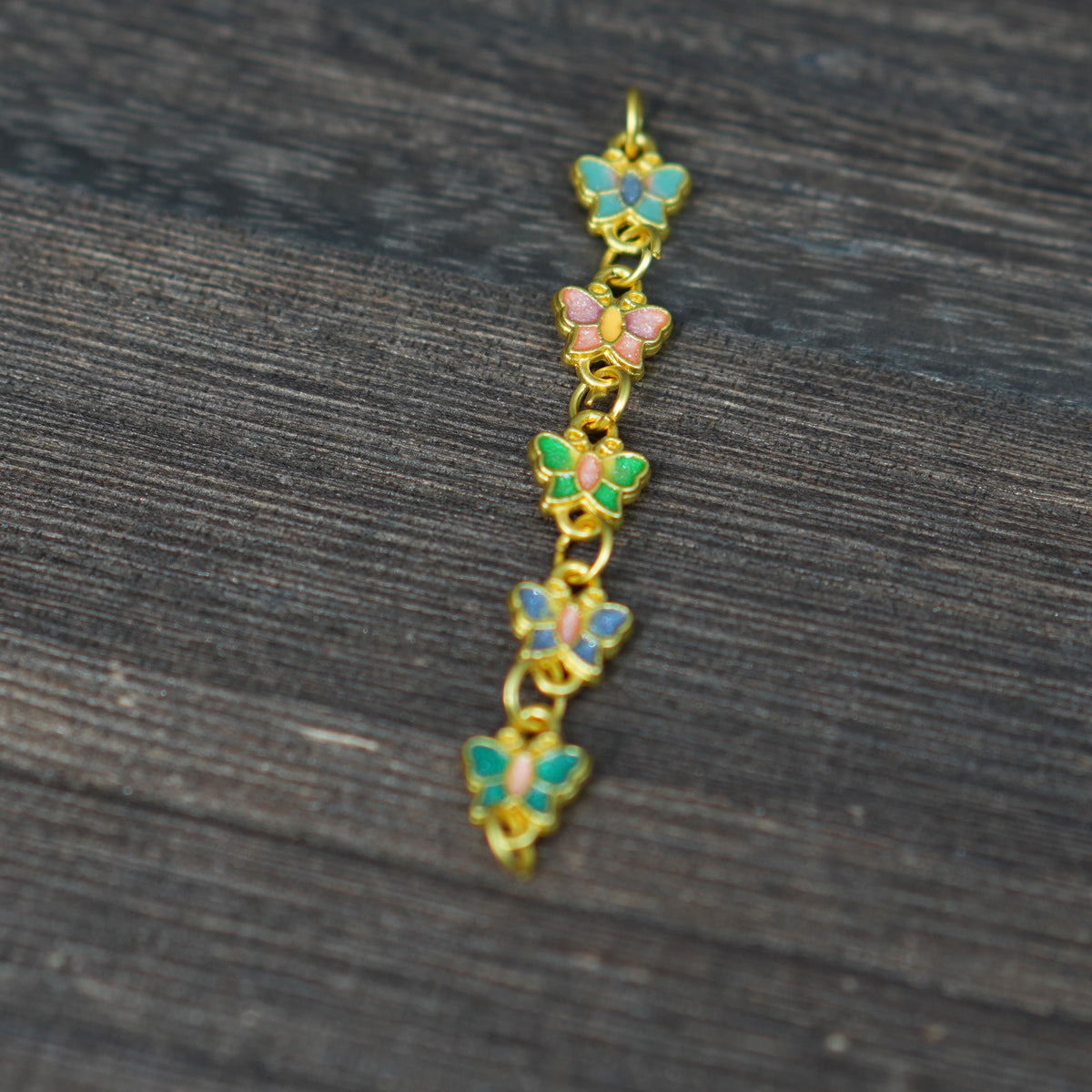 18K Gold Plated Enamel Butterfly Extender Chain, Color Drip Link Connector, DIY Jewelry Making Supply