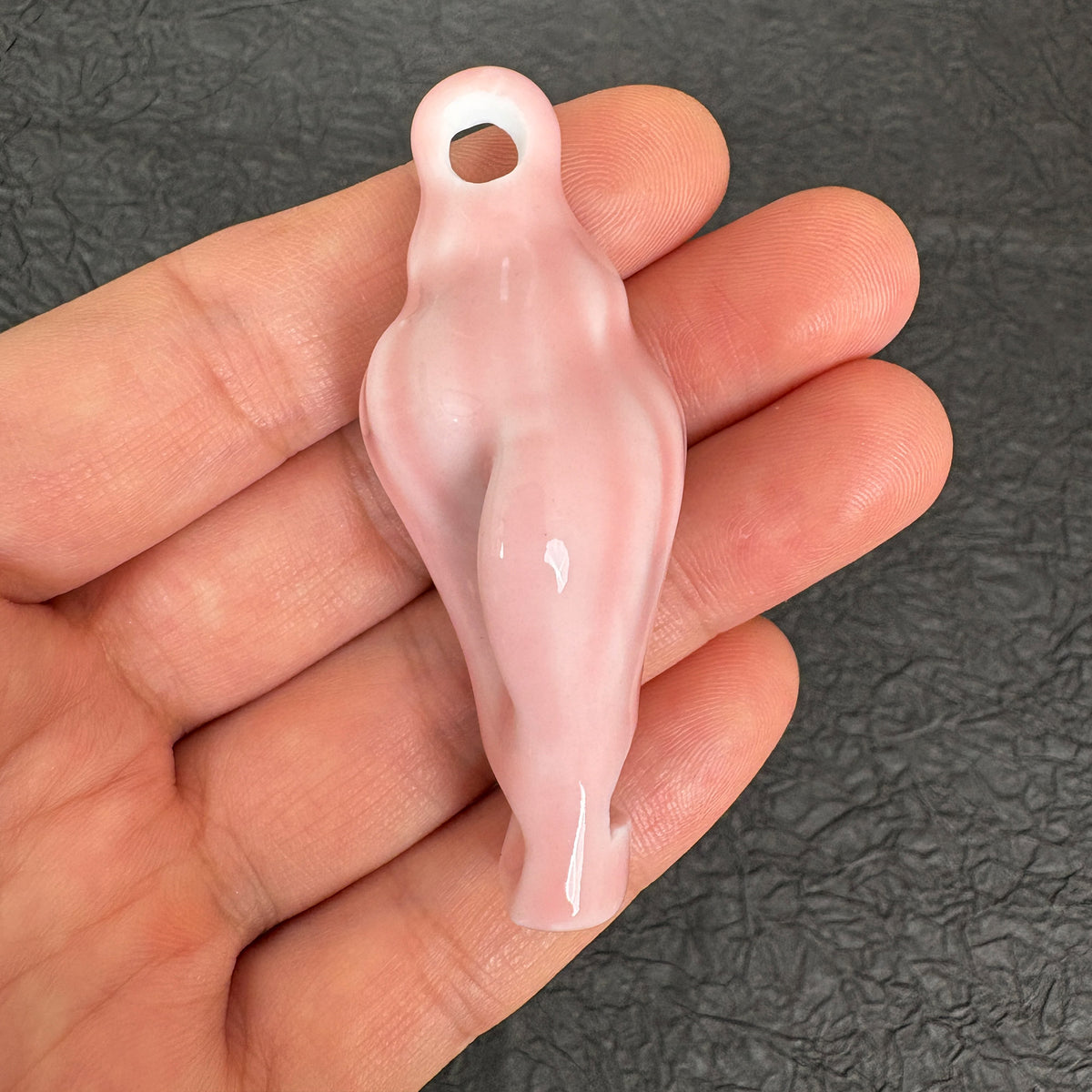 Ceramic Pink Conch Whistle Pendant, Ocean  DIY Jewelry Charm