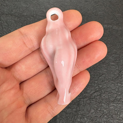 Ceramic Pink Conch Whistle Pendant, Ocean  DIY Jewelry Charm