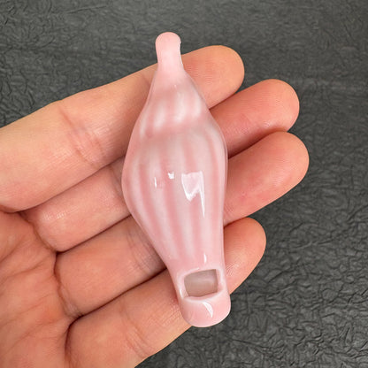 Ceramic Pink Conch Whistle Pendant, Ocean  DIY Jewelry Charm