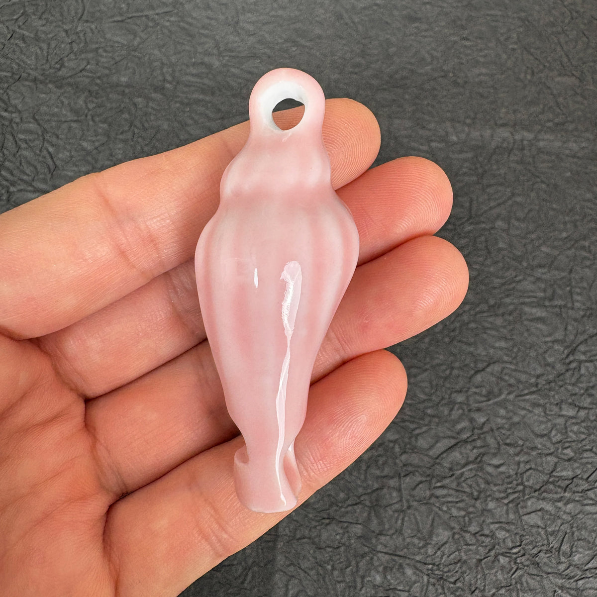 Ceramic Pink Conch Whistle Pendant, Ocean  DIY Jewelry Charm