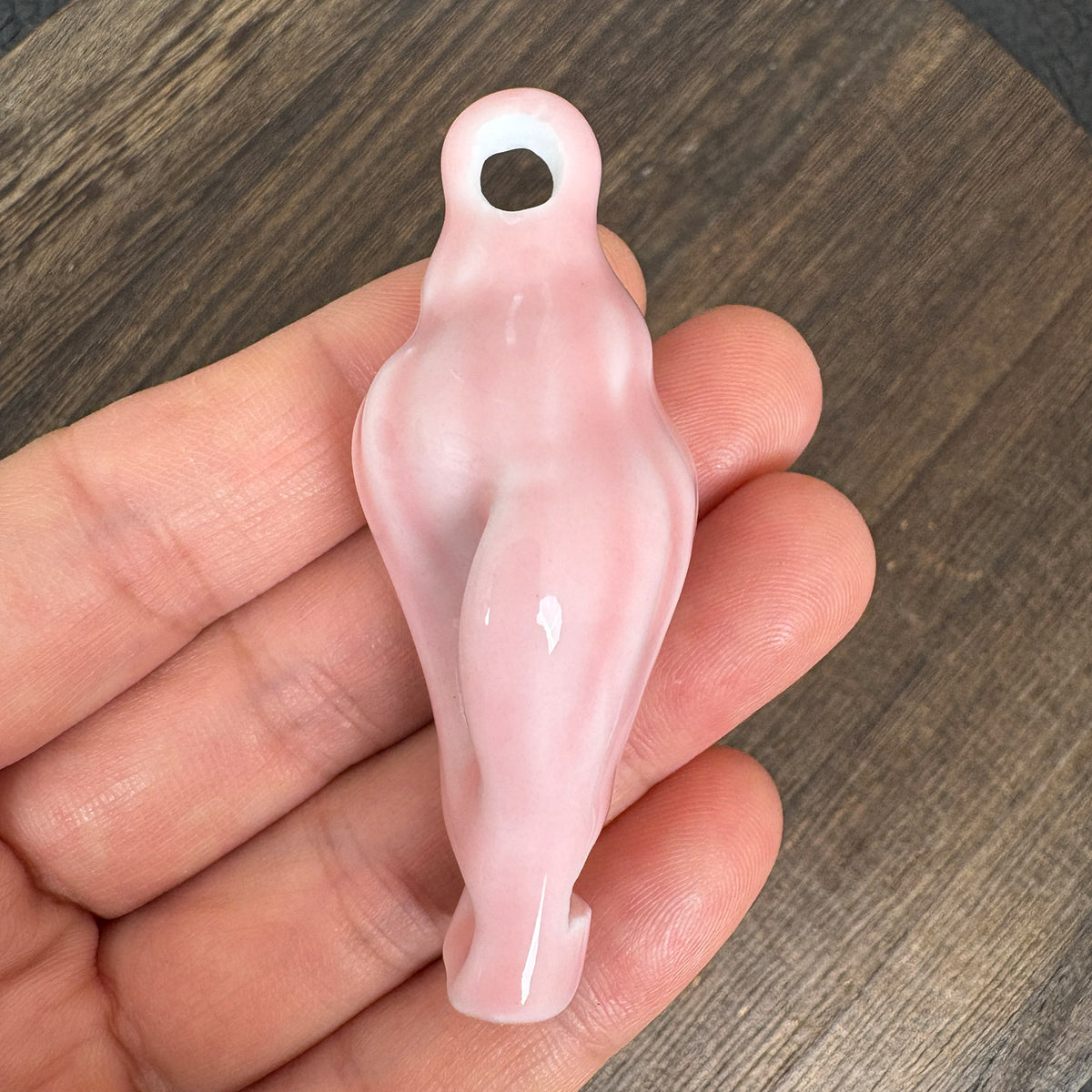 Ceramic Pink Conch Whistle Pendant, Ocean  DIY Jewelry Charm
