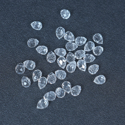 40PCS Clear Faceted Teardrop Glass Beads, 8x10mm for Jewelry Making