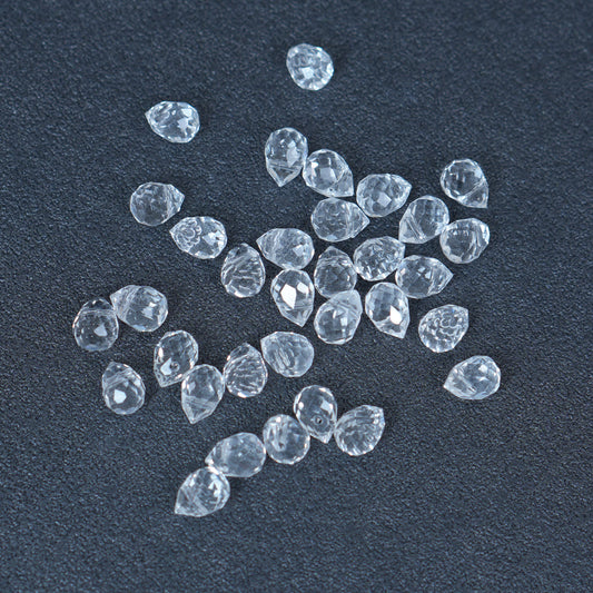 40PCS Clear Faceted Teardrop Glass Beads, 8x10mm for Jewelry Making