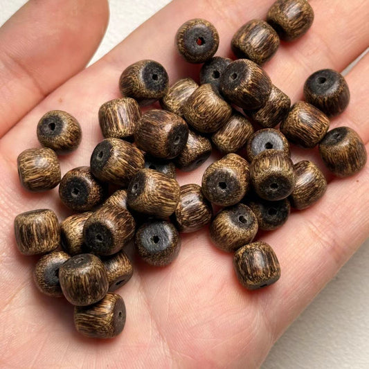 8*9mm Natural Cambodian Agarwood Old Material Beads -  Matured Formation Full Grain Barrel Beads