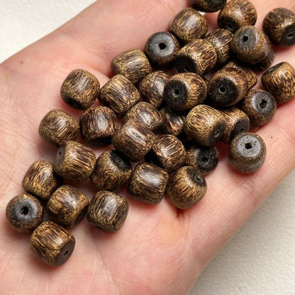 8*9mm Natural Cambodian Agarwood Old Material Beads -  Matured Formation Full Grain Barrel Beads