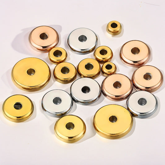 50PCS Stainless Steel Abacus Beads & Wheel Spacers | Versatile DIY Jewelry Components for Necklaces, Bracelets & Crafts