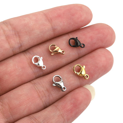 10PCS Stainless Steel Lobster Clasps - Durable Jewelry Findings for DIY Bracelets, Necklaces & Craft Projects