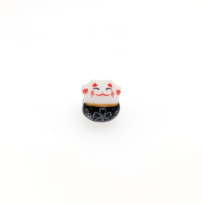 Ceramic Lucky Cat (Maneki Neko) Beads - Perfect for DIY Jewelry, Keychains, Home Decoration Crafts