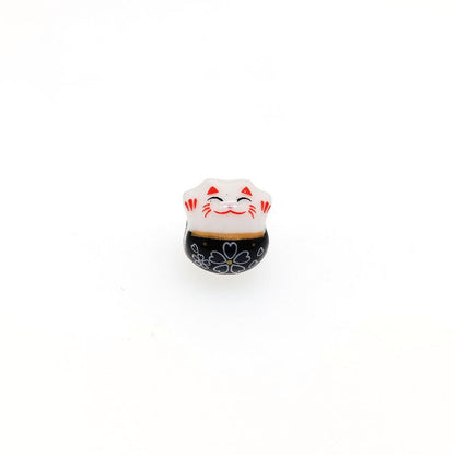 Ceramic Lucky Cat (Maneki Neko) Beads - Perfect for DIY Jewelry, Keychains, Home Decoration Crafts