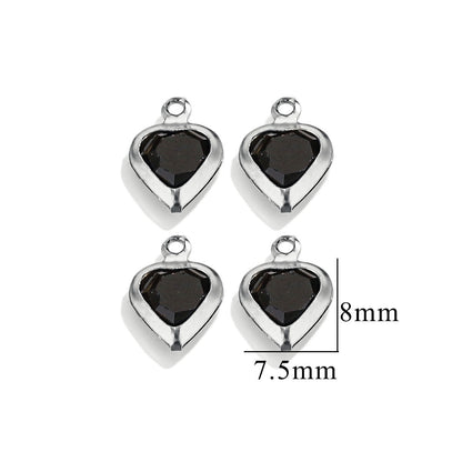 20PCS Stainless Steel Crystal Water Drop Charms - Colorful Titanium Steel, Minimalist Luxury DIY Necklace Jewelry Accessory