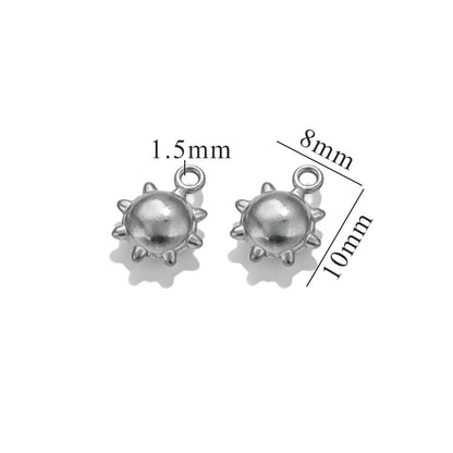 10PCS Stainless Steel Moon & Sun Mini Pendants | Cute Tiny Charms, Ideal Accessories for Necklaces & DIY Jewelry Making
