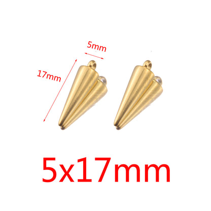 5PCS Stainless Steel Conical Small Pendants | Plated Mini Charms, Minimalist DIY Accessories for Earrings & Jewelry Making