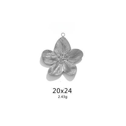 Vintage Stainless Steel Flower Pendants,  DIY Charms for Necklaces & Earrings, Jewelry Making Accessories