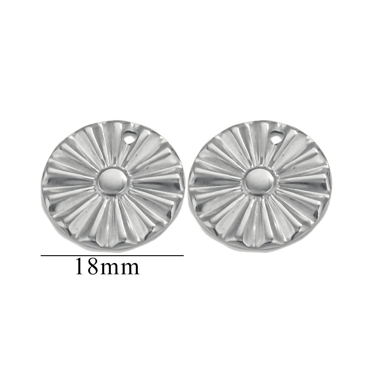 10PCS Stainless Steel Round Flower Pendant with Hole, DIY Teardrop Earring Connector, Jewelry Making Supplies for Stud Earrings