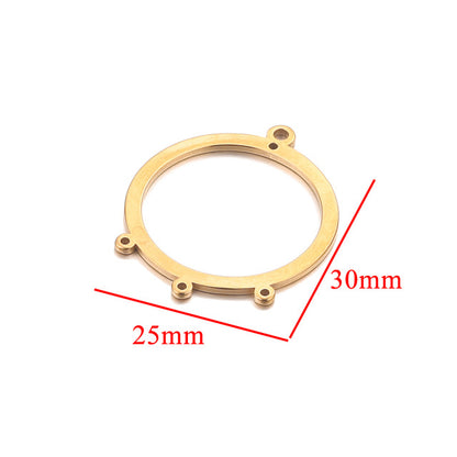 10PCS Stainless Steel Geometric Earring Connectors | Hollow-Out Design, Essential DIY Jewelry Supplies for Earring Making