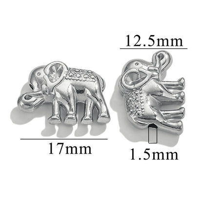 2PCS Stainless Steel Spacer Beads, Elephant Owl Buddha Head Diamond Shape Decorative Beads for DIY Jewelry Making