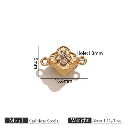 Stainless Steel Rose Magnetic Clasp, Vacuum Gold Plated Flower End Clasp, DIY Bracelet Necklace Jewelry Making Supplies