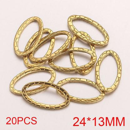 20PCS Stainless Steel Oval & Rectangular Frame Earring Connectors - DIY Jewelry Making Supplies & Components