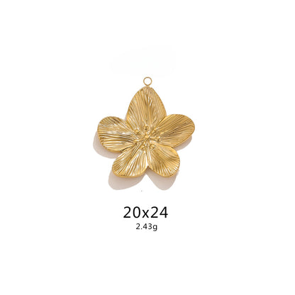 Vintage Stainless Steel Flower Pendants,  DIY Charms for Necklaces & Earrings, Jewelry Making Accessories