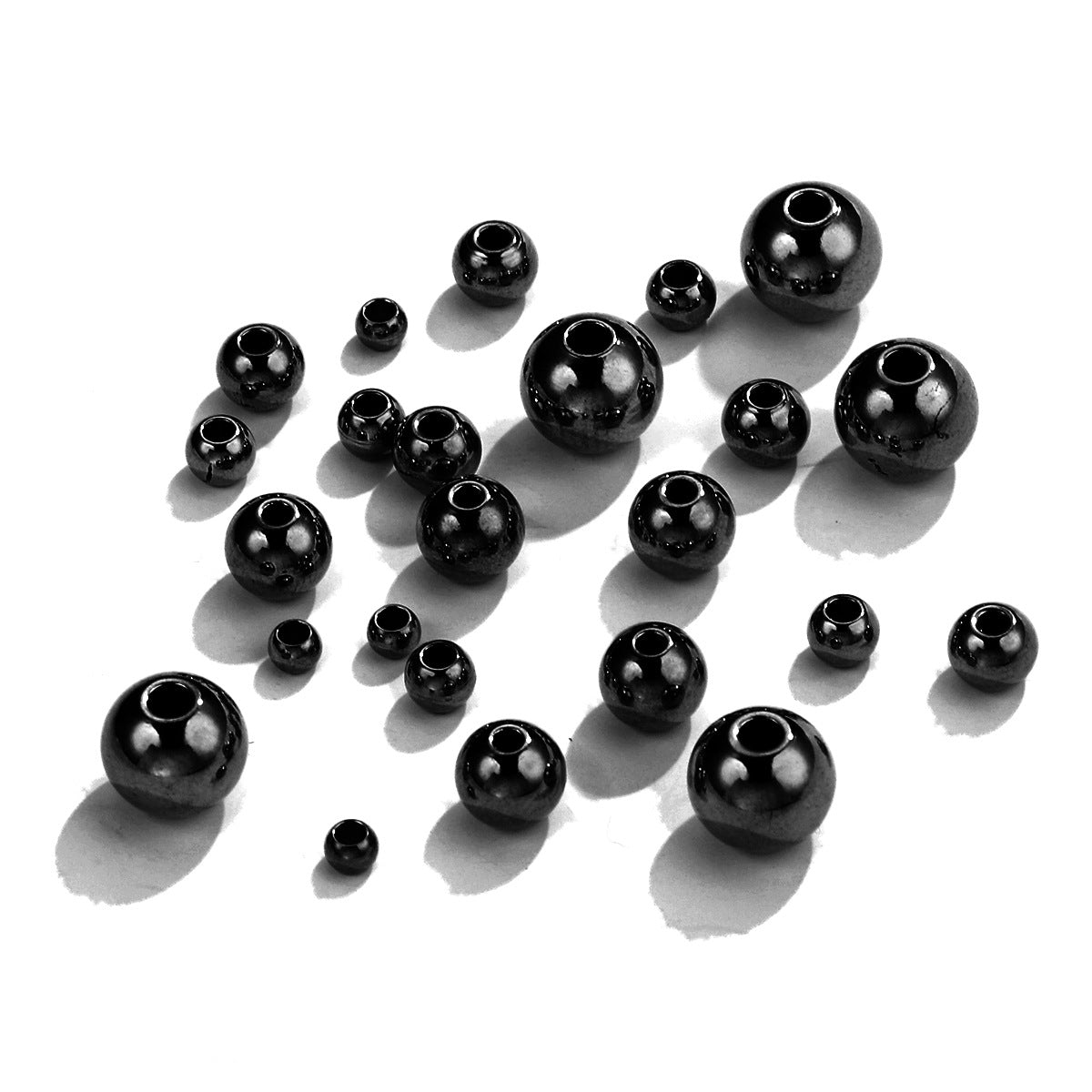 50PCS Stainless Steel Solid Drilled Beads | Titanium Steel Loose Beads for DIY Bracelets, Jewelry Making Supplies