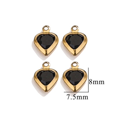 20PCS Stainless Steel Crystal Water Drop Charms - Colorful Titanium Steel, Minimalist Luxury DIY Necklace Jewelry Accessory
