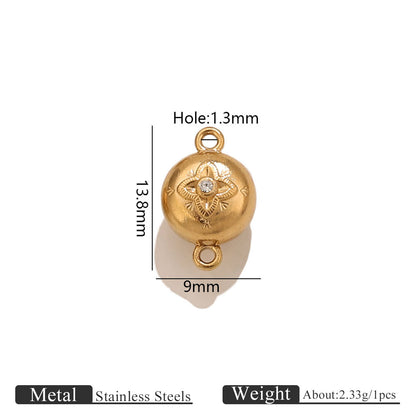 Stainless Steel Rose Magnetic Clasp, Vacuum Gold Plated Flower End Clasp, DIY Bracelet Necklace Jewelry Making Supplies