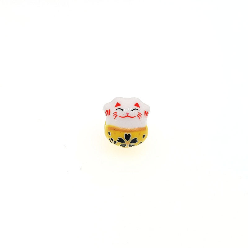 Ceramic Lucky Cat (Maneki Neko) Beads - Perfect for DIY Jewelry, Keychains, Home Decoration Crafts