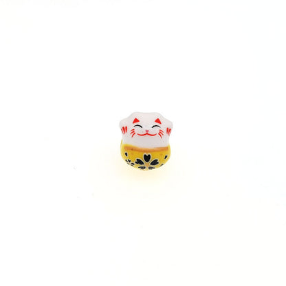 Ceramic Lucky Cat (Maneki Neko) Beads - Perfect for DIY Jewelry, Keychains, Home Decoration Crafts