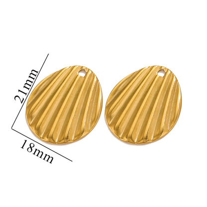 10PCS Stainless Steel Round Flower Pendant with Hole, DIY Teardrop Earring Connector, Jewelry Making Supplies for Stud Earrings