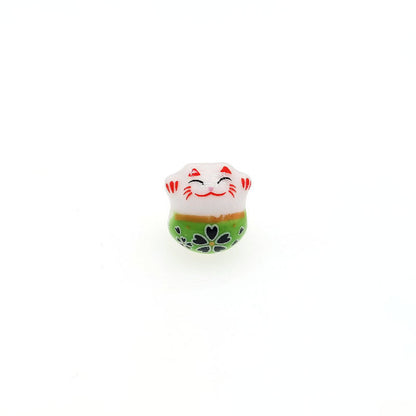 Ceramic Lucky Cat (Maneki Neko) Beads - Perfect for DIY Jewelry, Keychains, Home Decoration Crafts