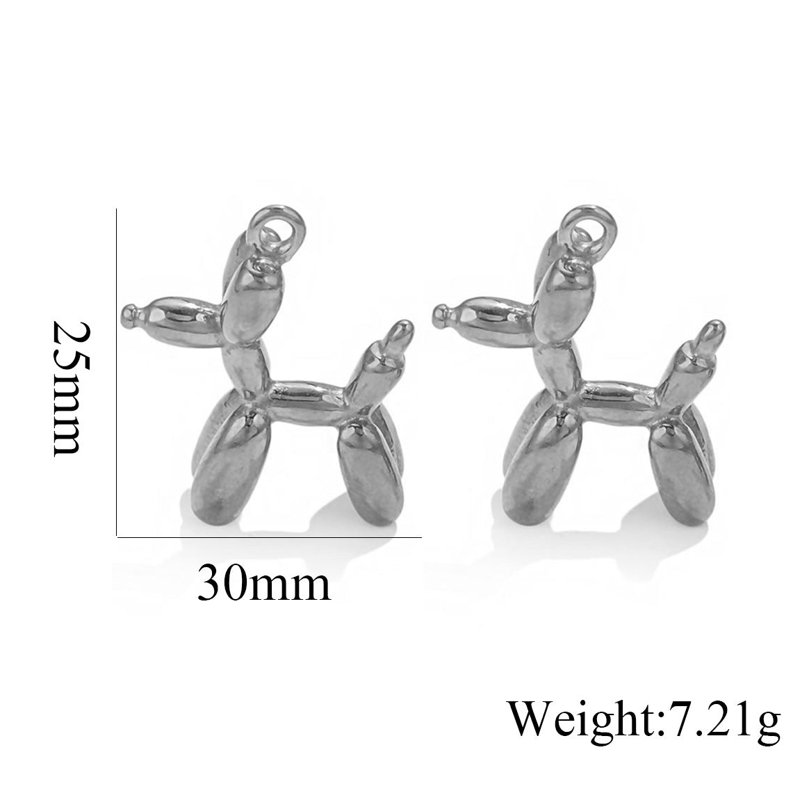 Titanium Steel Dog Pendant | Minimalist Hip-Hop Style + Cute 3D Balloon Dog Design, Trendy DIY Jewelry Charm for Necklaces