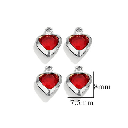 20PCS Stainless Steel Crystal Water Drop Charms - Colorful Titanium Steel, Minimalist Luxury DIY Necklace Jewelry Accessory