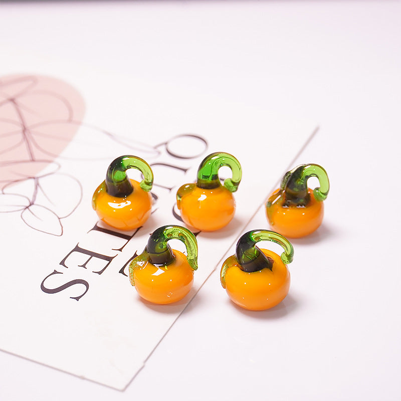 4PCS DIY Fruit Beads  - Watermelon/Pumpkin/Cherry/Strawberry/Banana/Tangerine Charms for Earrings Necklaces, Handmade Jewelry Making Supplies