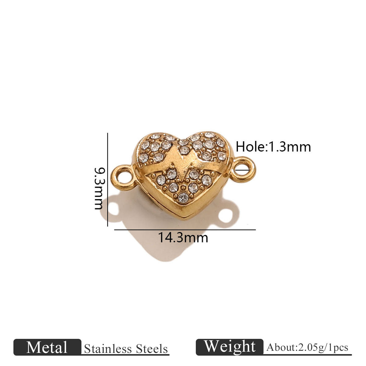 Stainless Steel Rose Magnetic Clasp, Vacuum Gold Plated Flower End Clasp, DIY Bracelet Necklace Jewelry Making Supplies