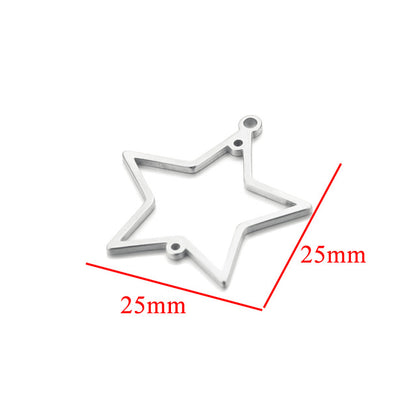 10PCS Stainless Steel Geometric Earring Connectors | Hollow-Out Design, Essential DIY Jewelry Supplies for Earring Making