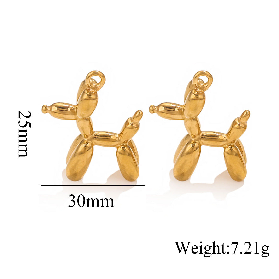 Titanium Steel Dog Pendant | Minimalist Hip-Hop Style + Cute 3D Balloon Dog Design, Trendy DIY Jewelry Charm for Necklaces