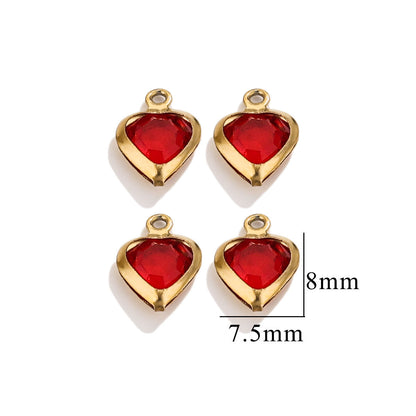 20PCS Stainless Steel Crystal Water Drop Charms - Colorful Titanium Steel, Minimalist Luxury DIY Necklace Jewelry Accessory