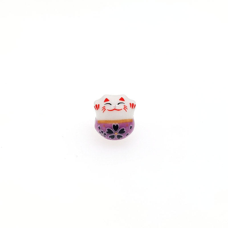 Ceramic Lucky Cat (Maneki Neko) Beads - Perfect for DIY Jewelry, Keychains, Home Decoration Crafts