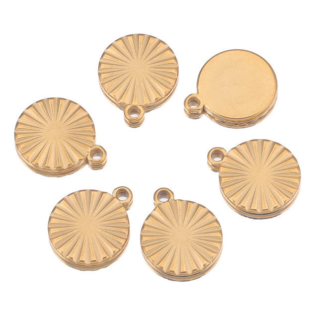 5PCS Stainless Steel Sun Moon Star Pendant Charm, DIY Jewelry Making Supplies for Earrings, Bracelets, and Necklaces